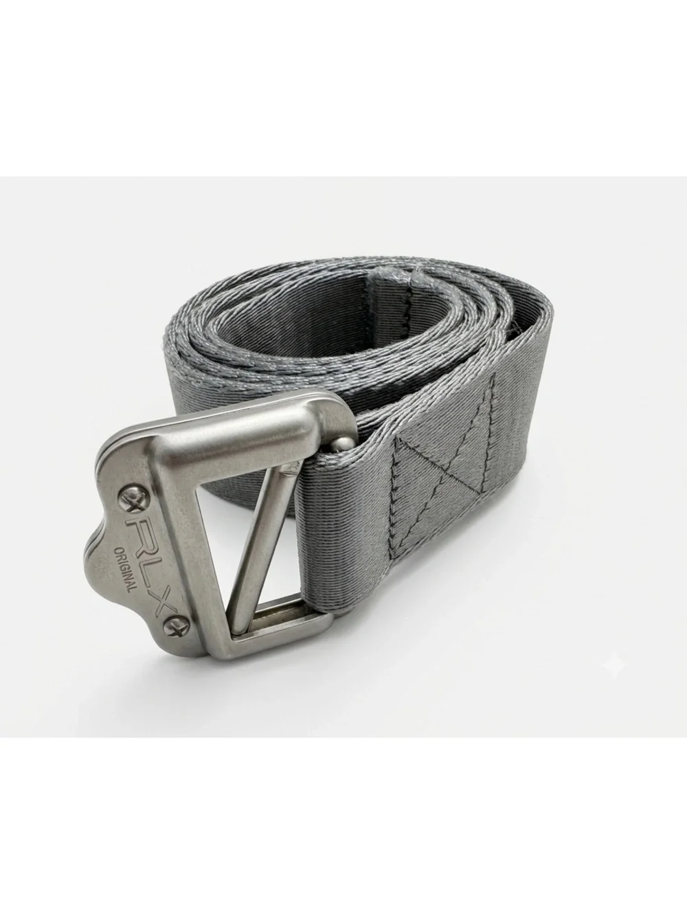 RLX Ralph Lauren Grey Webbing Belt with Metal Logo Buckle - Tactical Style